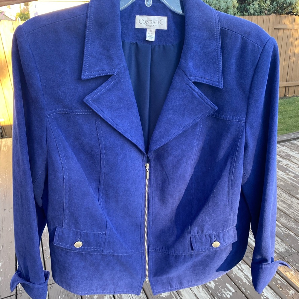 Blue faux suede Jacket